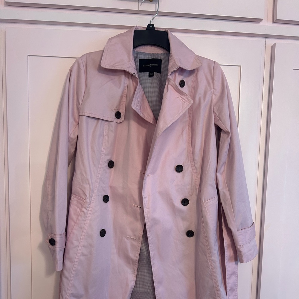 XS Pink Banana Republic Trench Coat NWOT